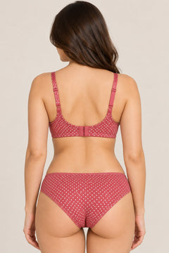 Dot Print Seamless Bra in Rose, back view