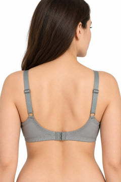 Everyday Cotton Bra in Grey, back view