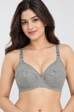 Everyday Cotton Bra in Grey, front view