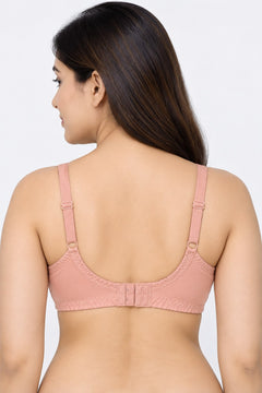 Everyday Cotton Bra in Rose, back view