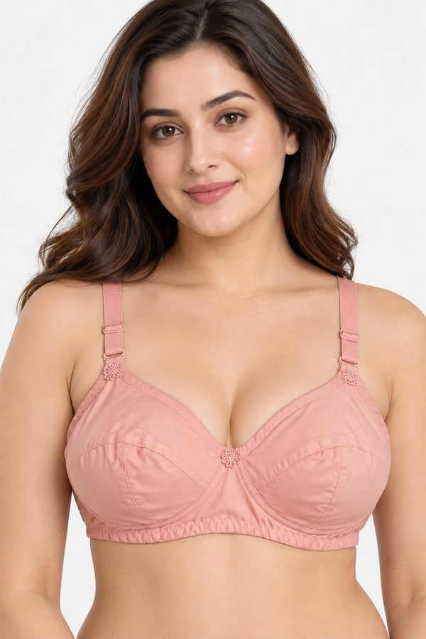 Everyday Cotton Bra in Rose, front view