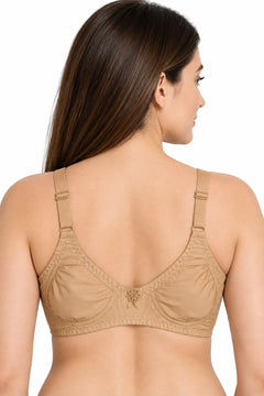 Everyday Cotton Bra in Skin, back view
