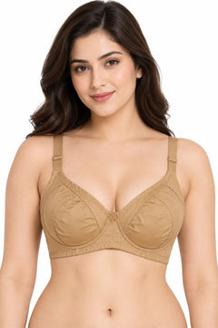 Everyday Cotton Bra in Skin, front view