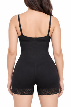 Open Bust Body Shaper in Black, back view