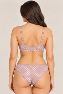 Pin Dot Seamless Bra in Blush, back view