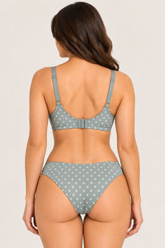 Pin Dot Seamless Bra in Sage, back detail
