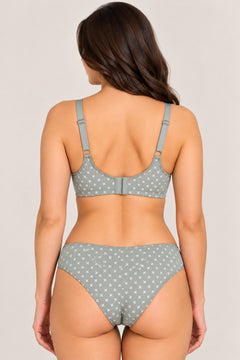 Pin Dot Seamless Bra in Sage, back view