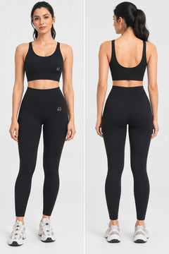 Racerback Gym Set in Black, both views