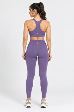 Racerback Gym Set in Purple, back view