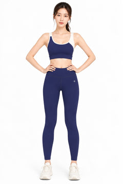 Scoop Neck Gym Set in Navy, front view