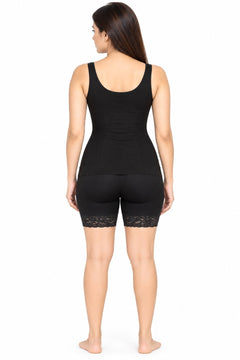 Shaping Cami and Shorts Set in Black, back view