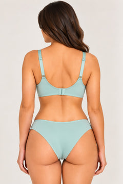 Smooth Cup Bra & Panty Set in Mint, back view