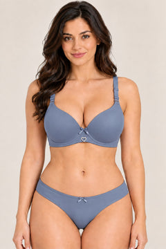 Smooth Seamless Bra in Blue, front view