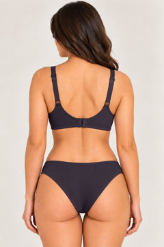 Smooth Seamless Bra in Charcoal, back view