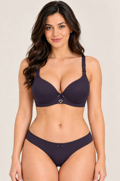 Smooth Seamless Bra in Charcoal, front view