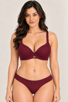 Smooth Seamless Bra in Maroon, front view